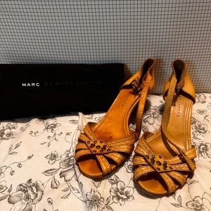 Mustard Yellow kitten heel sandals